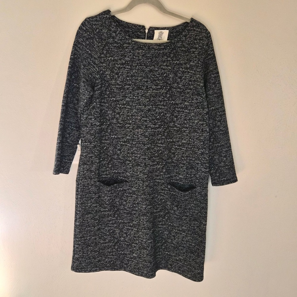 Lili's Closet Stitch Fix Knit Shift Dress Medium Black Pockets Capsule Wardrobe